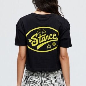 NWT STANCE WOMENS' STAR POWER CROP T-SHIRT. SIZE SMALL.